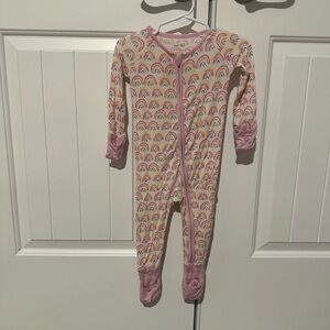 Little Sleepies Pastel Rainbow Footie Pajamas